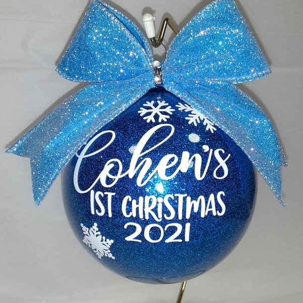 Kids Christmas, Ornament, 1st ornament, 2nd ornament, 3rd ornament, 4th ornament,Boy Christmas Ornament, White name Personalized Ornament.