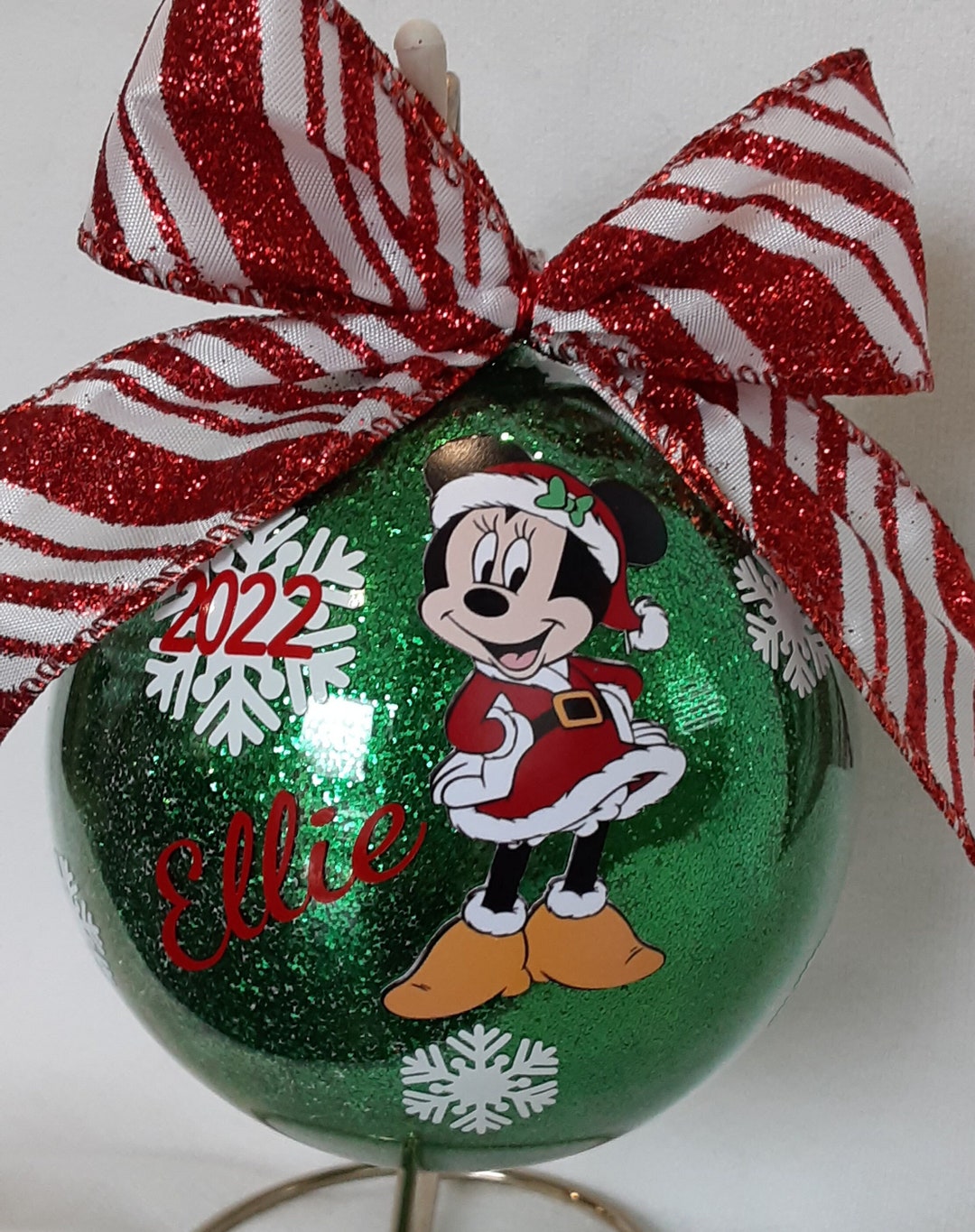 Kids Christmas Ornament, Girl Ornament, Newborn Ornament, Green