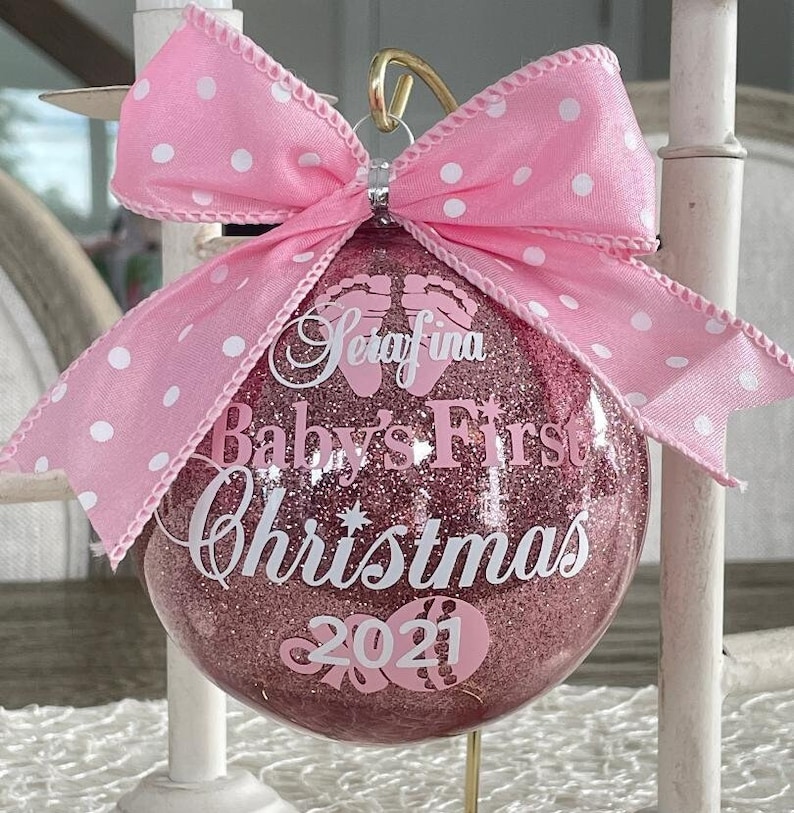 Baby's First Christmas Girl Ornament Girl Ornament Etsy