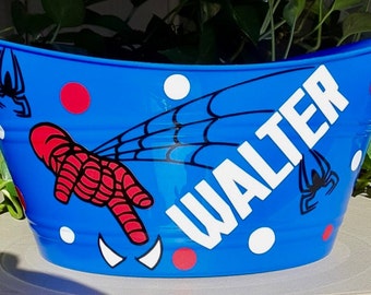 Personalized Spider Basket, Easter Basket, Medium Oval Basket, Boy or Girl Easter Basket