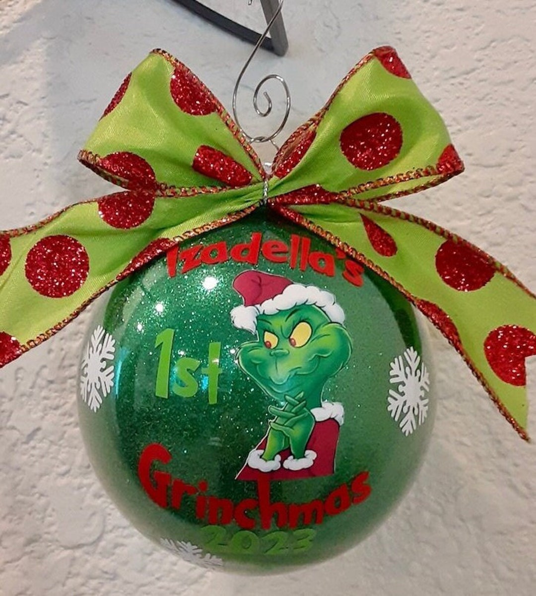 kids-christmas-ornament-girl-ornament-newborn-ornament-green