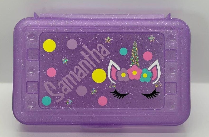 Unicorn Pencil Box, Girls Pencil Box, Back to School Supplies image 2