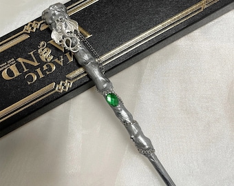 Silver Wand for Halloween Party, Magic Wizard Wand, Forest Wand, Witch Nature Wood Wand, Cosplay Party Wand, Performance Props