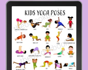 Kids Yoga Poses Poster | Printable Wall Art for Classroom, Therapy, or Home | Instant Digital Download