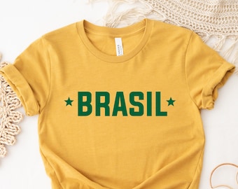 Brasil T-Shirt: Heather Mustard Brazil Tee, Unisex Fit
