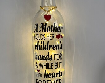 Lighted Wine Bottle: Keepsake Gift for Mom