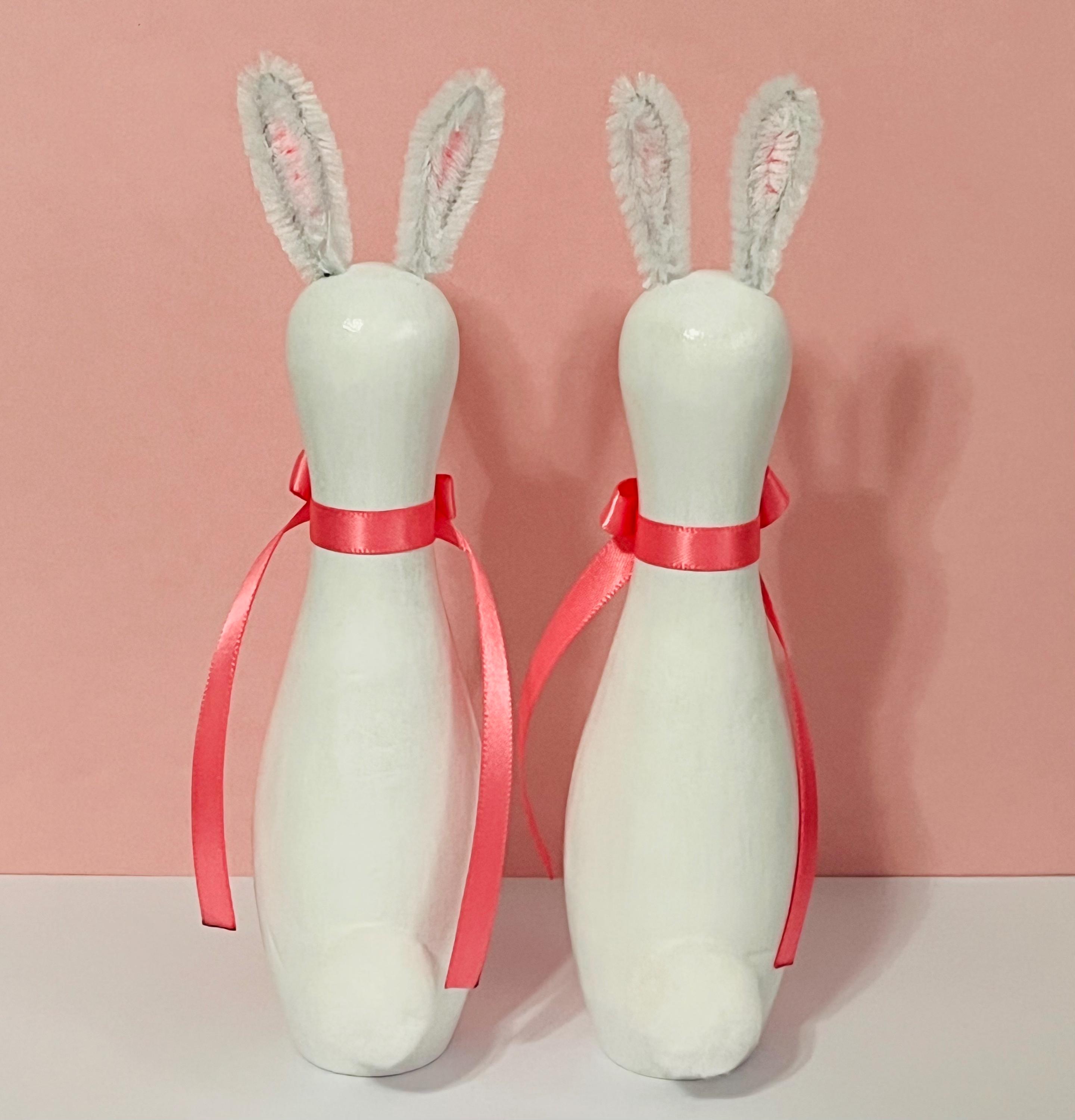Painted Mini Bowling Pin Bunny: Easter Whimsical Decor - Etsy