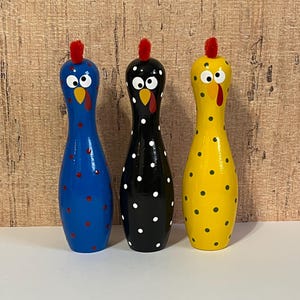 Mini Wooden Bowling Pin Turkey: Whimsical Decor, Bowling Gift