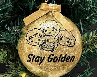 Golden girls glass ornament