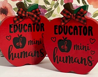 Teacher, appreciation gift, wooden apple