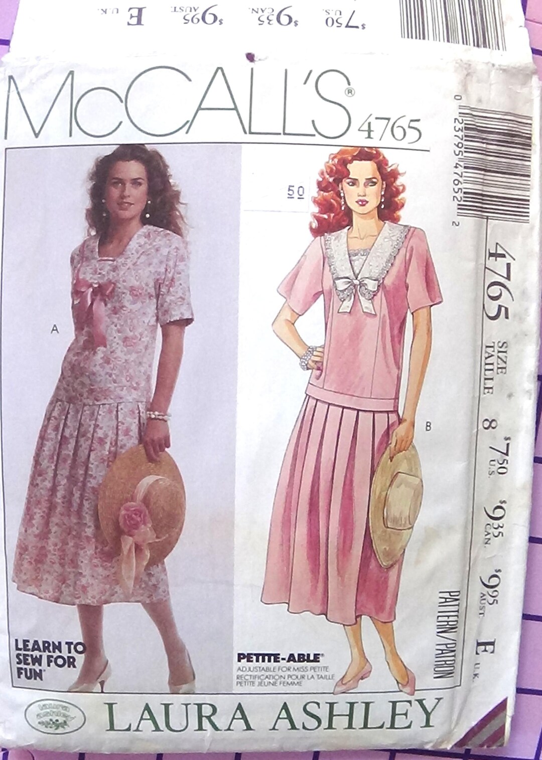 UNCUT- Laura Ashley Dress Pattern Mccalls 4765 Sizes 8 - Etsy