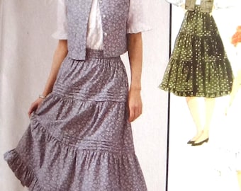 NIEUW- Designer Laura Ashley heruitgave jaren 80 rok, top en hemd McCalls 8463 maat 8-16