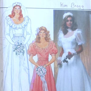 Vintage Gebraucht- 1980er Jahre Brautkleid Schnittmuster Butterick # 4765 Gr 10