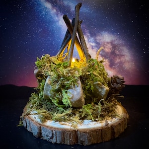 Miniature 4&#39;&#39; Campfire with flickering LED light