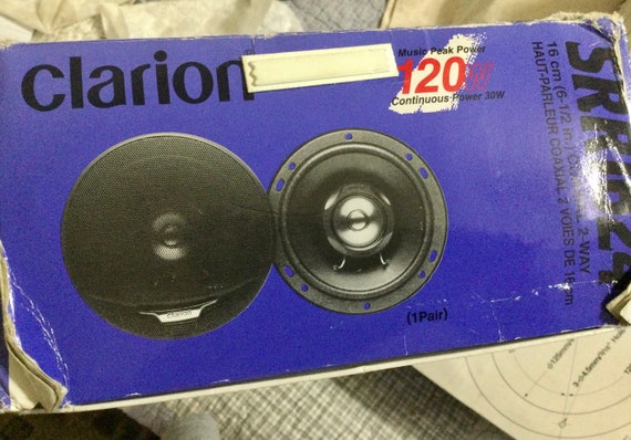 Two Sets of Vintage Clarion Speakers Model SRR 1624 (two Boxes