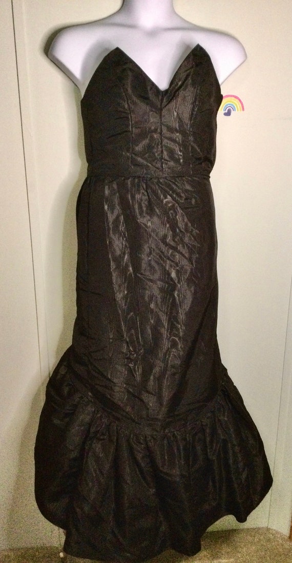 Vintage Strapless Gothic Dress. Prom Gown. Black … - image 1
