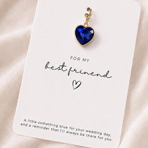 To My Best Friend On Your Wedding Day Something Blue Bridal Bouquet Charm Wedding Gift For the Bride, From Maid Of Honour, Bridesmaid