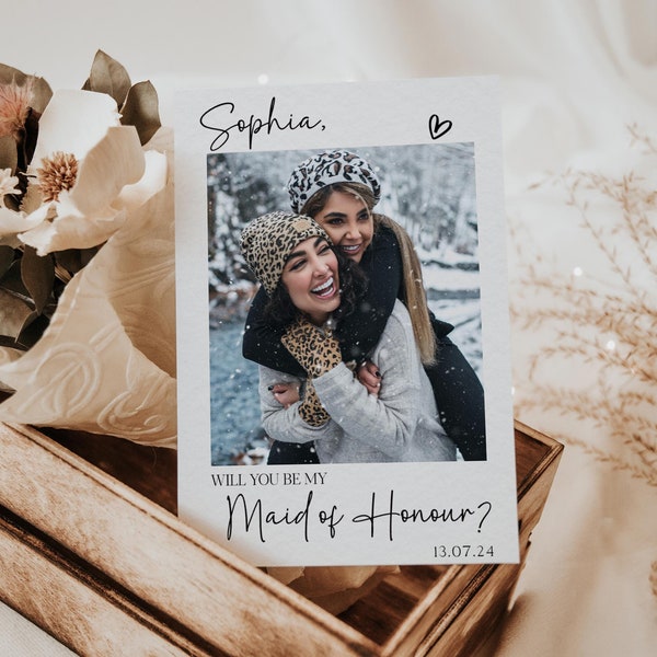 Bridesmaid Proposal Card, Personalised Will You Be My Bridesmaid Photo Postcard, Perfect Stuffer For Your Bridesmaid Proposal Gift Box