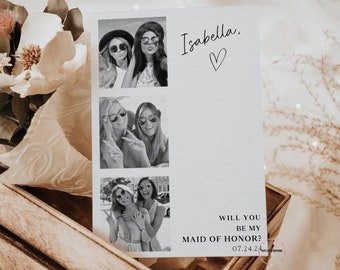 Bridesmaid Proposal Card, Personalised Will You Be My Bridesmaid Photo Postcard, Perfect Stuffer For Your Bridesmaid Proposal Gift Box