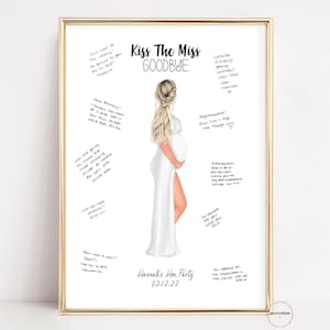 Kiss The Miss Goodbye, Guest Book Alternative, Bachelorette Party Gift, Bridal Shower Gift, Bachelorette Party Games, Hen Do Message Book