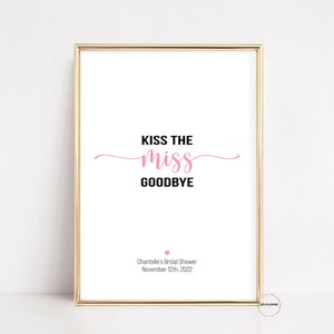 Kiss The Miss Goodbye, Księga Gości, Gra na Wieczór Panieński, Spersonalizowane, Gry na Wieczór Panieński Do Wydrukowania, Cyfrowe, Do Pobrania, Szablon, Zrób To Sam