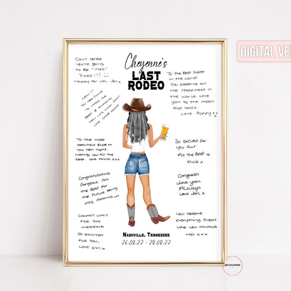 Last Rodeo Bachelorette, Nashville Bachelorette, Guestbook Alternative, Scottsdale Bachelorette Party, Cowgirl Bachelorette Party, Vegas