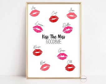 Kiss The Miss Goodbye Printable, Instant Download, Hen Party Scrap Book, Bridal Shower Guest Book Alternative  A4, 8.5 X 11 PDF & JPEG