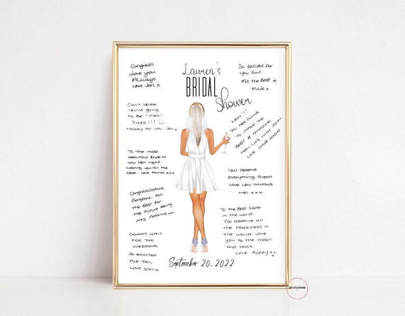 Bridal Shower Guest Book Alternative, Kisses For The Future Mrs, Bridal Shower Games, Bride To Be Personalised Gift, Hen Party Print image 1