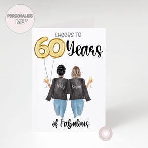 Best Friend 60th Birthday Card For Her, Personalised Birthday Card From Daughter To Mother, Handmade A5 Keepsake For Sister, Cousin, Auntie
