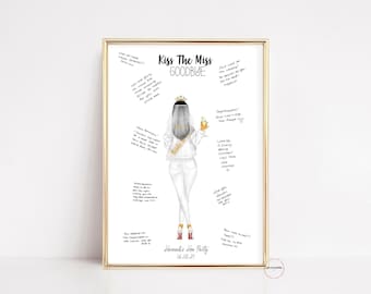 Hen Party Guest Book, Guestbook Alternative, Personalised Kiss The Miss Goodbye, Hen Weekend Gift, Miss To Mrs Guest Book, Keepsake Memory