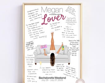 She Found Her Lover, Guestbook Alternative, Hen Party Bride Gift, Hen Do Print, Hen Weekend Gift, Bachelorette Party and Bridal Shower Gift
