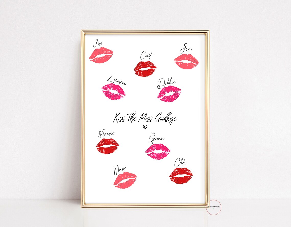 Kiss the Miss Goodbye Printable Instant Download No Frame - Etsy