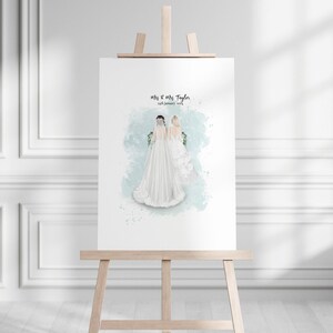 Mrs and Mrs Wedding Guest Book Alternative, Bride and Bride Wedding Guestbook Sign, Lesbian Portrait, Same Sex Couple