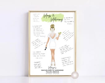 Margs & Matrimony Bachelorette Party Guest Book Alternative, Hen Do Bridal Shower Gift can be used as Decorations Or Table Centerpiece.