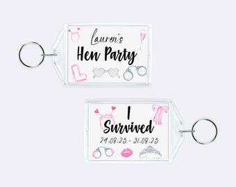 Personalisierte Schlüsselanhänger Hen Party Favors, Hen Do Party Bag Filler, Lustig Danke Geschenkideen für Hen Goodie Bags Spielpreise