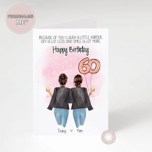 Best Friend 60th Birthday Card For Her, Personalised Birthday Card From Daughter To Mother, Handmade A5 Keepsake For Sister, Cousin, Auntie