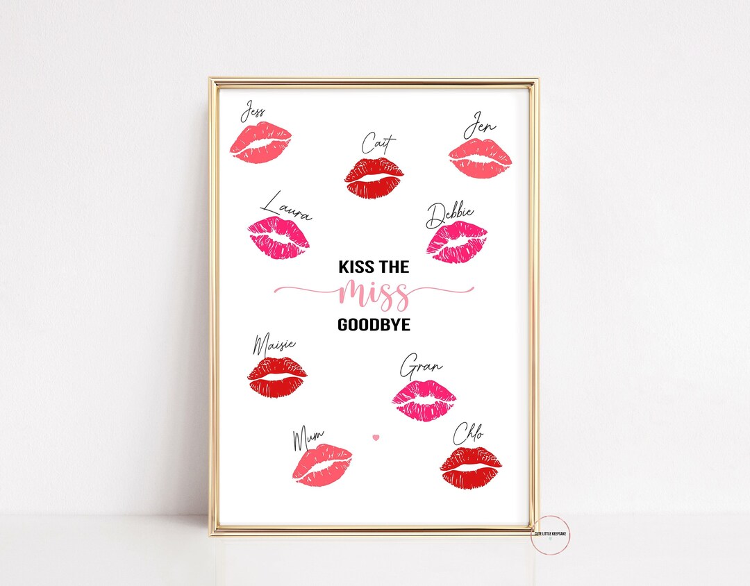 Kiss the Miss Goodbye Printable, Instant Download, Hen Party Scrap Book ...
