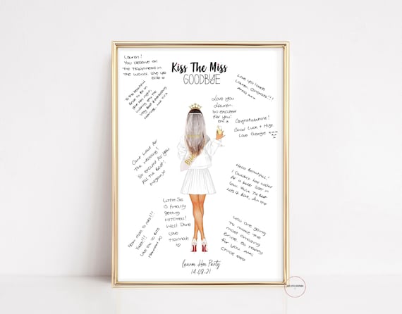 LIPS MESSAGE BOOK PERSONALISED HEN NIGHT GUEST BOOK KISS 