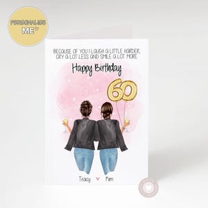 Best Friend Birthday Card For Her, Cute Customisable Happy Birthday Bestie Keepsake Letterbox Gift, Personalised Birthday Card, BFF Picture