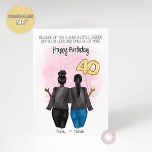 Black Best Friend Birthday Card For Her, Happy Birthday Bestie Black Girl Gifts, Personalised Black Woman Birthday Card, BFF Picture