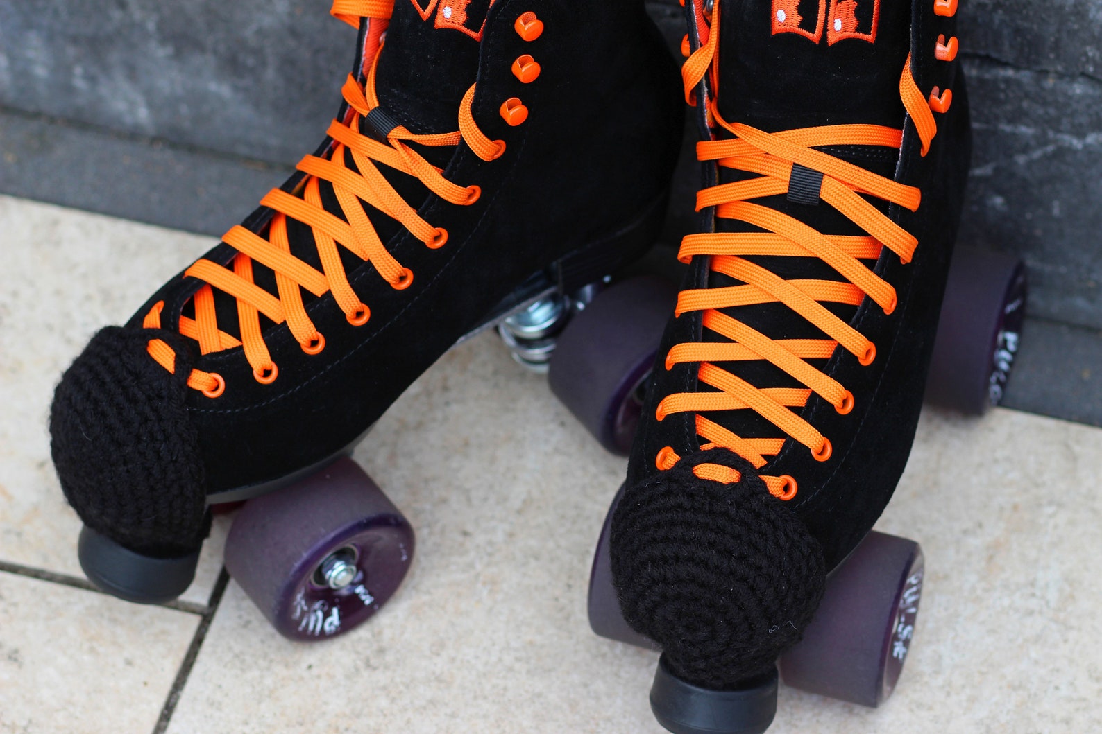 Roller skate toe caps pink gold glitter crochet Etsy