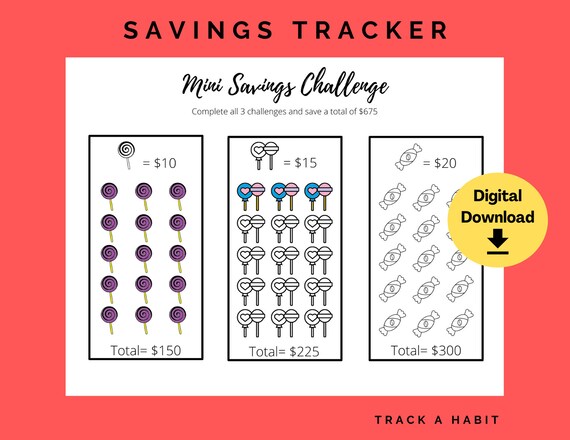 Mini Savings Challenge Printable Fun Savings Challenge | Etsy