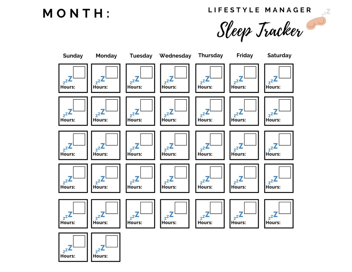 Fitness Calendar Tracker Printable Sleep Tracker Workout Tracker Water 