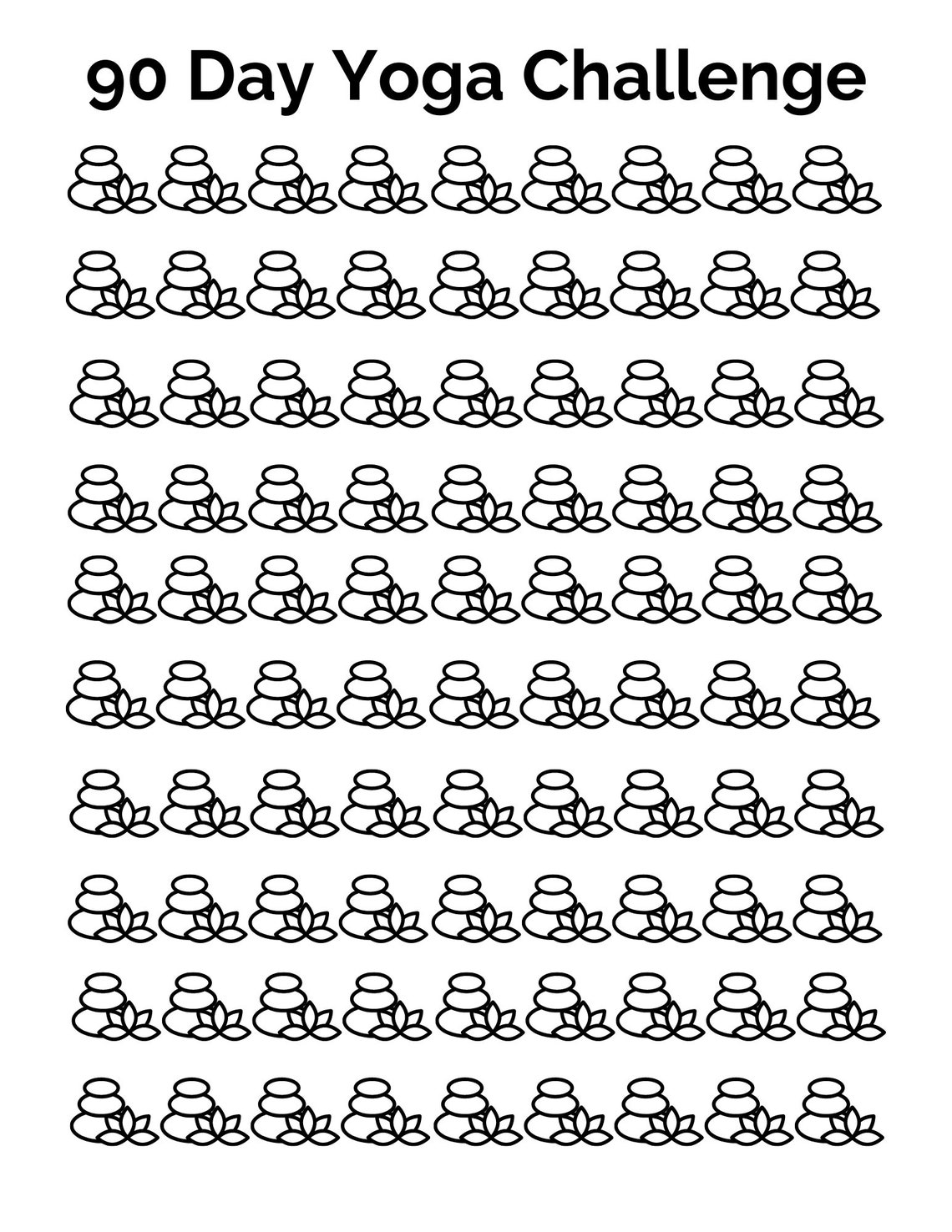 Yoga Challenge Bundle Printable Yoga Lifestyle Daily Yoga Tracker Yoga ...