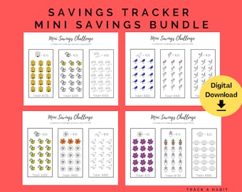 Paquete Mini Desafío de Ahorros Imprimible / Buzzy Blooms Mini Paquete Desafío / Ahorro de Dinero / Desafío de Ahorros / Mini Ahorros Imprimible