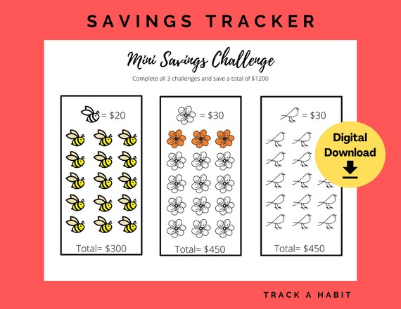Mini Savings Challenge Printable Spring Theme Savings | Etsy