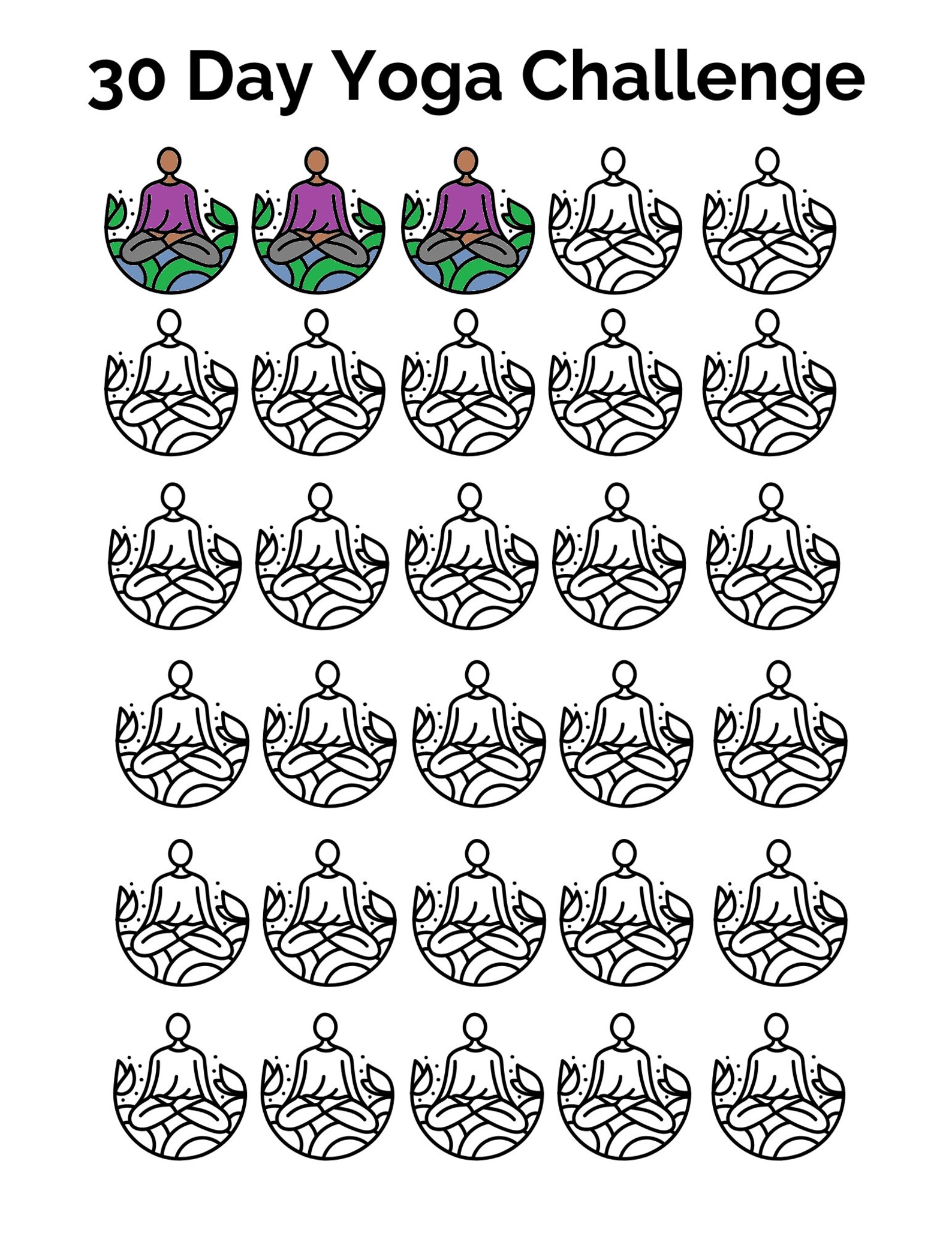 30 Day Yoga Challenge Printable Yoga Challenge Yoga Lifestyle Yoga