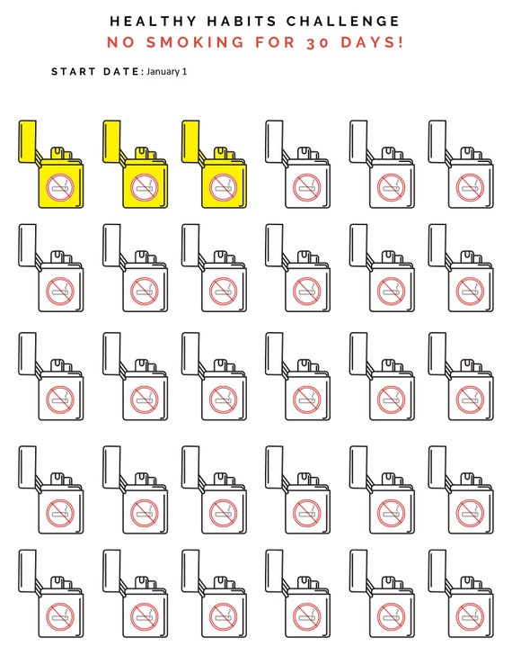 Quit Smoking Printable Challenge Stop Smoking Printable PDF - Etsy Quit Smoking Printable Challenge Stop Smoking Printable PDF - Etsy