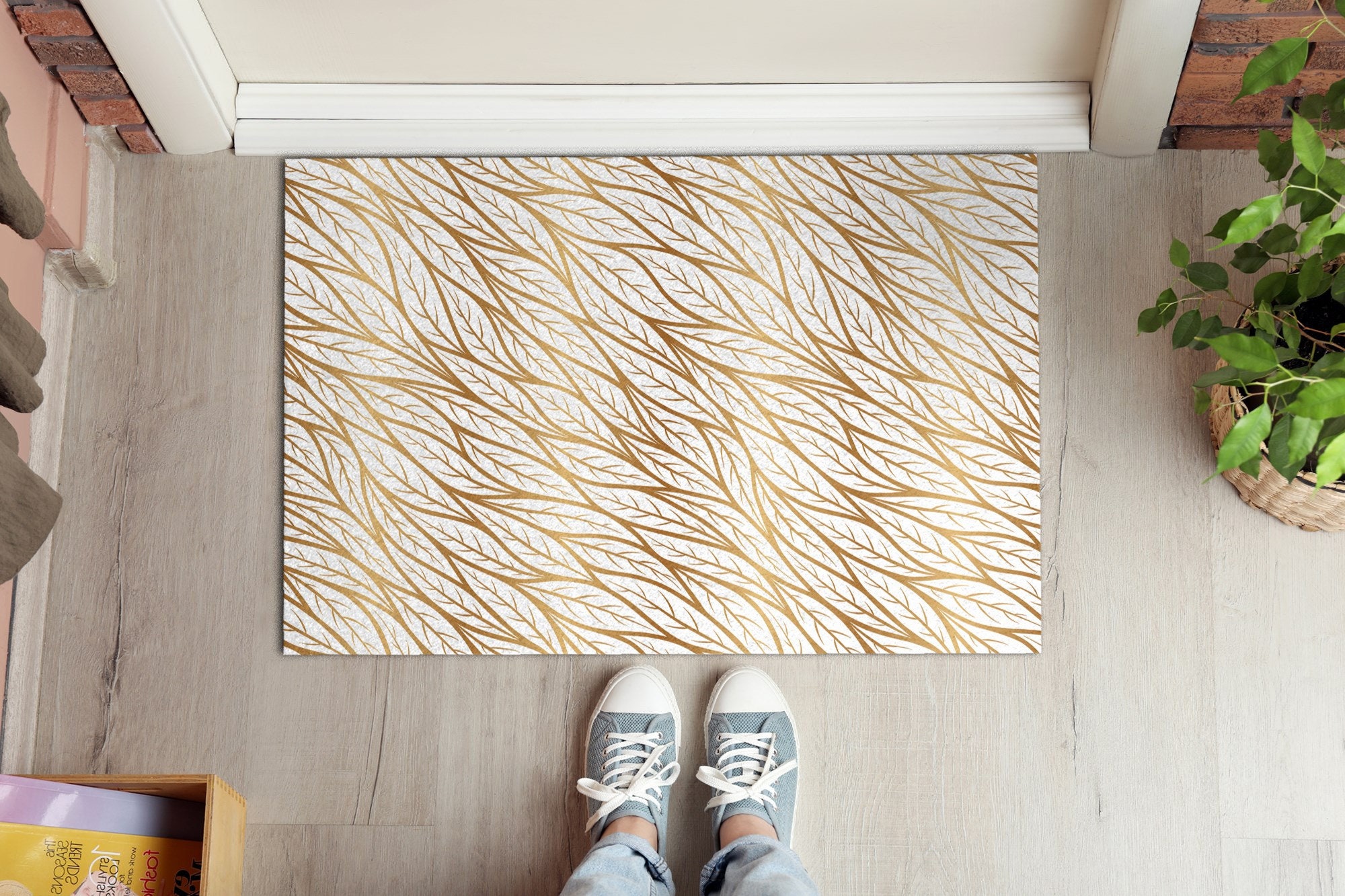 1art1 Fußmatte „Bäume Goldenes Herbstlaub“ – 60x40 Cm, Rutschfest, Maschinenwaschbar, Für Innen