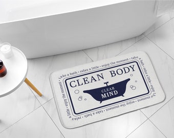 Black Pattern with text, Bathtub, Bathroom Rug, Bathroom Mat, Compact Rug, Non-Skid Carpet, Bath Runner